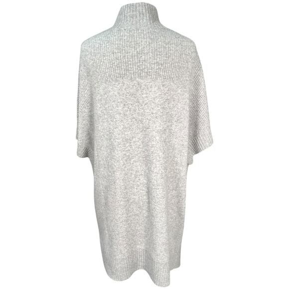 Isaac Mizrahi Live Cashmere Tunic XS/S Oversized Mock Neck Short Sleeve Gray - Picture 2 of 10